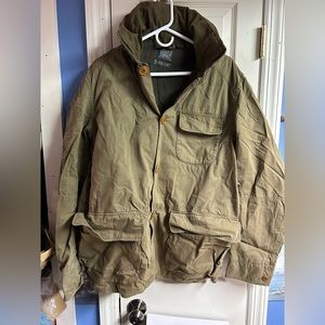 J CREW SPORTING GOODS TRAPPER HUNTING UTILITY JACKET XL GREEN COTTON LINED